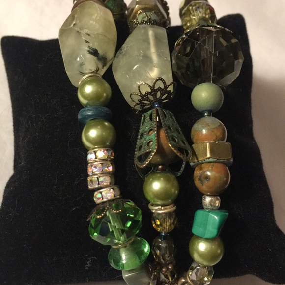 Hand Crafted Agate Nuts Bronze Quality Bracelet 🍃 - Picture 3 of 7